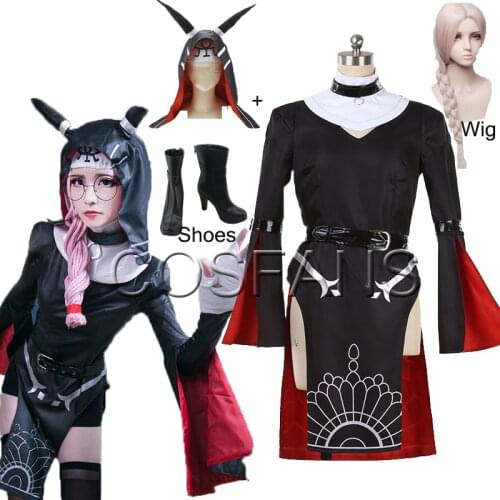 Anime! Game Identity V Gilman Fiona Sanctuary of Light Lovely Uniform Cosplay Costume Halloween Carnival Suit Any Size wig Shoes