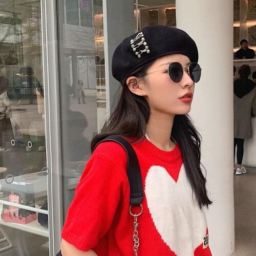 Summer Beret hat for Women French Artist Beanie Hat Retro Mesh Beret Solid Color Elegant Ladies Flat Top Caps