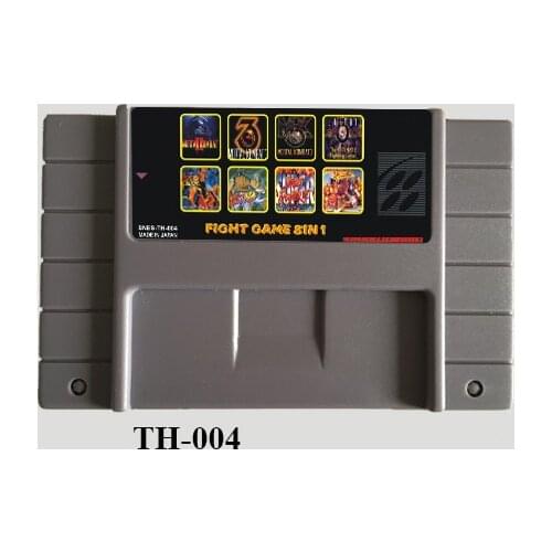 Super Game Collection 8 In 1 NTSC Version 16 bit Big Gray Game Card For USA Game Player