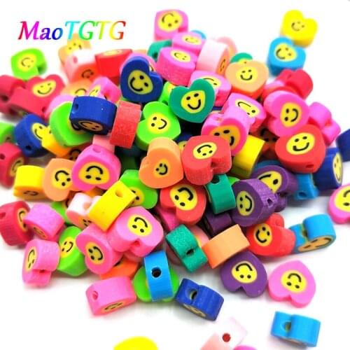 50pcs/lot Mixed Colors Fruit Shape Clay Beads For Jewelry Making Necklace Bracelet 10mm Polymer Clay Spacer Beads Accessories