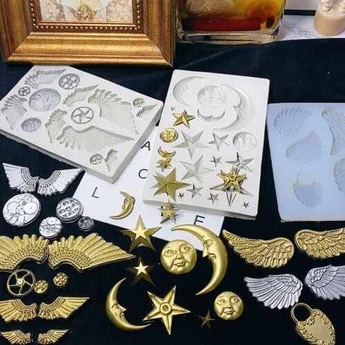 DIY Star Moon Face Angel Wing Silicone Mould Crafts Decorations Making Tool Crystal Epoxy Resin Mold