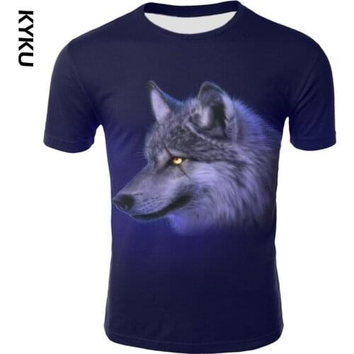 Men T shirt Wolf 3D Print T-shirt Animal Cool Funny Short Sleeve Summer Casual O-Neck Tops Male Fashion T-shirt