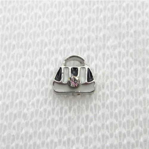Hot selling 20pcs/lot Handbag Floating Charms Living Glass Memory Floating Lockets DIY Jewelry Charms