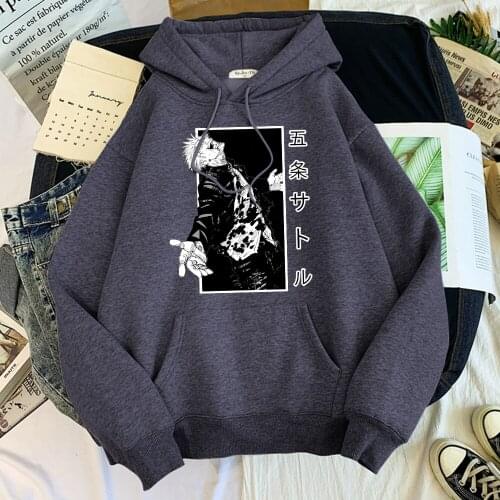 Jujutsu Kaisen Gojo Satoru Sweatshirt Male Harajuku Cartoon Hoodie Autumn Harajuku Streetwear Oversized Tracksuit For Men