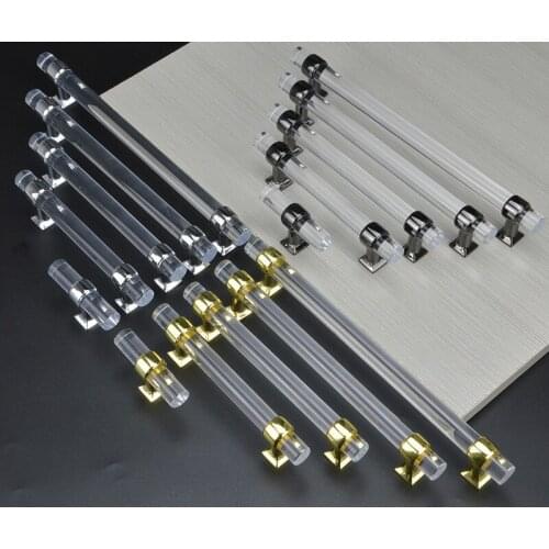 JD Acrylic Door Handle Modern Minimalist Cabinet Black Drawer Shoe Closet Nordic Single Hole Kitchen Door Handle