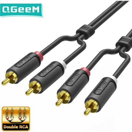 QGeeM RCA to RCA Cable Jack Connector Splitter Audio Cable RCA Stereo Aux Wire for TV CD DVD VCD Radio Sound Amplifier Console