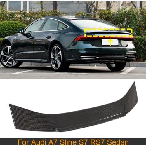 Carbon Fiber Rear Trunk Spoiler Wing for Audi A7 S7 Sline RS7 Sedan 2019 2020 Car Rear Trunk Boot Lip Wing Spoiler
