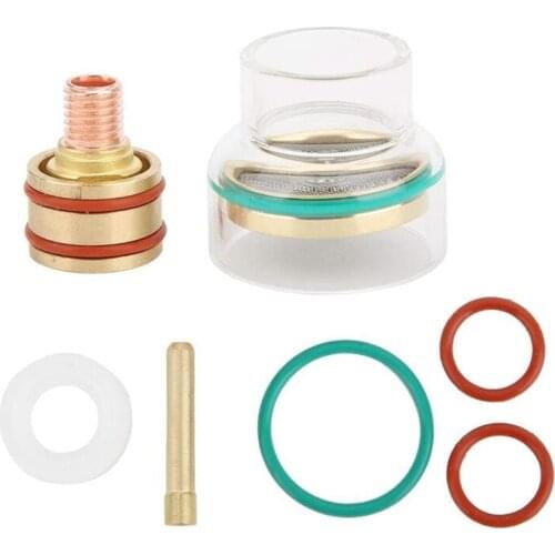 HOT TIG Gas Lens Collet Consumable Kit TIG Welding Torch with White Plastic Ring Model for WP9 WP20