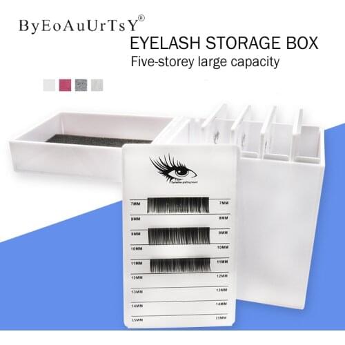 5 Layers Eyelash Storage Box Makeup Organizer Eyelash Glue Pallet Lashes Holder Grafting Eyelash Extension Tool