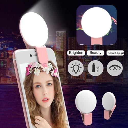 Hot Sales Clip on Round Universal LED Mobile Phone Selfie Photography Flash Fill Light