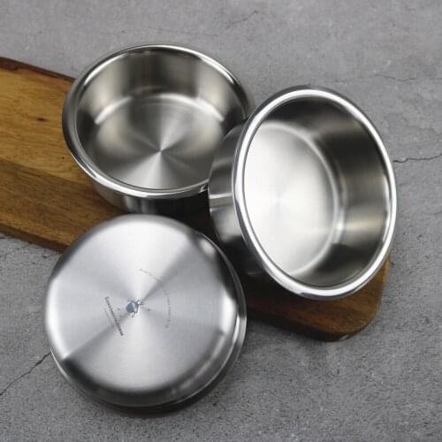 304 Stainless Steel Small Bowl Round Children Student Bowl Three-layer Steel Integrated Portable Outdoor Travel