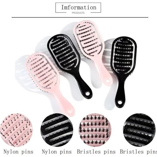 Scalp Massage Comb Bristle Curved Hairbrush Ribs Hair Brush Styling Tools Pro Salon Hair Care Styling Tool