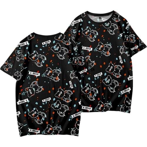 Fashion Cartoon Cute Black White Bear 3d T-shirt Sport Men Women T Shirts Tops O-neck Short Sleeve Boys Girls T-shirts Tee Shirt