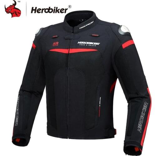 HEROBIKER Motorcycle Jacket Summer Breathable Moto Motocross Off-Road Jacket Moto Guards Motorcycle Clothing Protective Gear