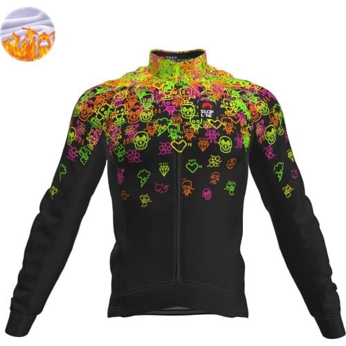 Slopline Winter Cashmere Jacket Men Road MTB Cycling Jersey Fleece Flannel Long Sleeve bike Cycle Coat Ciclismo Hombre Replica