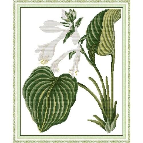 Joy Sunday Cross Stitch LiLy Floral Cotton Thread Painting 11CT 14CT DIY Needlework Kits Patterns Counted Cross-Stitching Sets