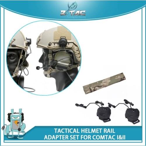 Z-tac Helmet Set For Comtac I/II Tactical Headset Holder Army Fast Headset Helmet Rail Adapter Softair Airsoft Accessories Z147