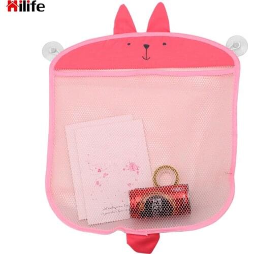 Bathroom Storage Bags Baby Bath Toys Shampoo Organizer Kitchen Home Supplies Cartoon Net Mesh Bag Wall Sucker Hanging