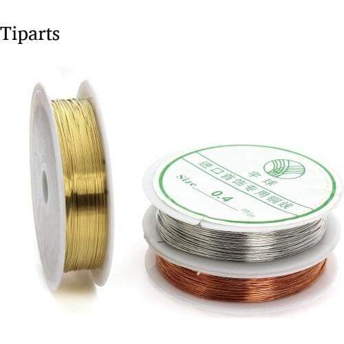 15m/roll 0.4mm Wires Red Copper/Rhodium/Gold Color Copper Beading Cord Thread for DIY Jewelry Making Findings