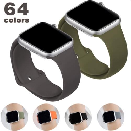 Fashion strap for Apple Watch band 44mm 40mm 38mm 42mm Rubber Accessories belt Watchband correa bracelet Iwatch 3 4 5 6 se band