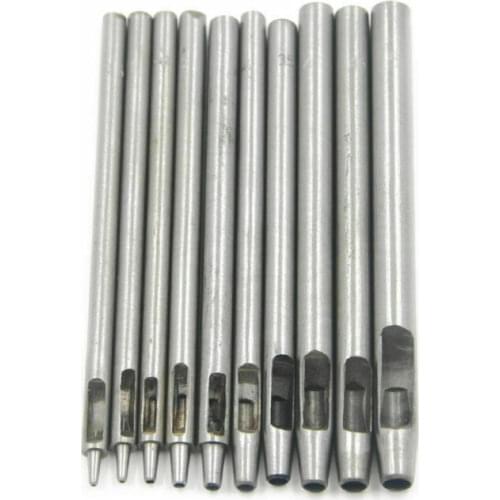 DIY Handmade Belt Punching Leather Hole Punch Hollow Drilling Tools Leather Handicraft Puncher Set Leather Tool