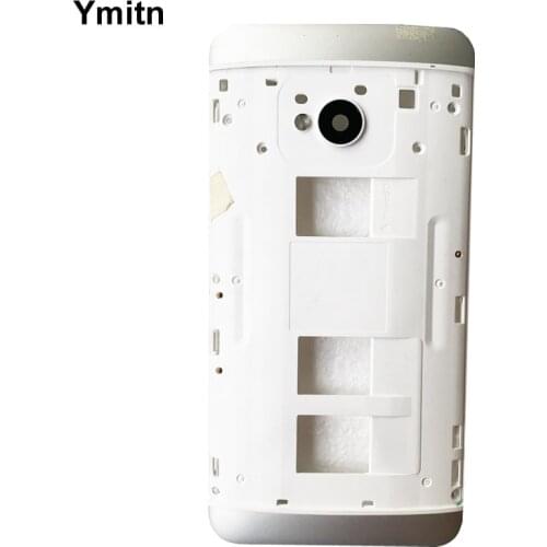 Silver Original New housing Middle Frame Cover Case Without Button For HTC One M7 802 802w 802t 802d (Dual Sim)