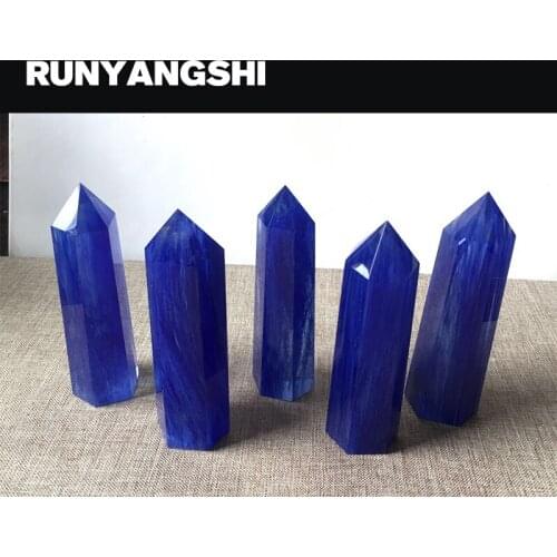 Blue Single Tip Stone Pillar Melting Refining Stones and Minerals Wholesale Factory Stone Drop Shipping Runyangshi ZL25