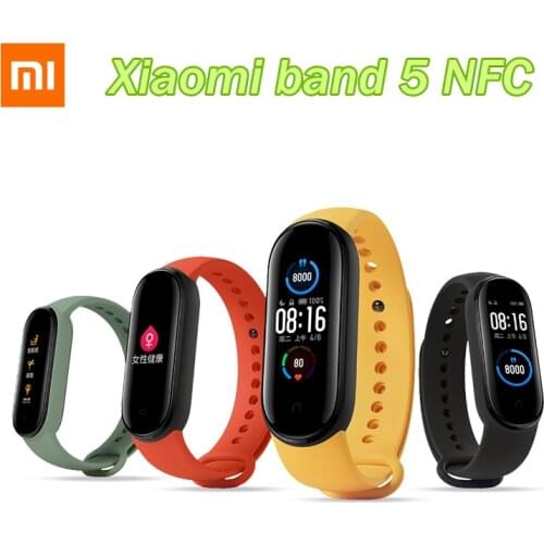 Xiaomi Mi Band 5 NFC Smart Bracelet 1.1" AMOLED Colorful Screen Heart Rate Fitness Tracker Bluetooth 5.0 Waterproof Miband5