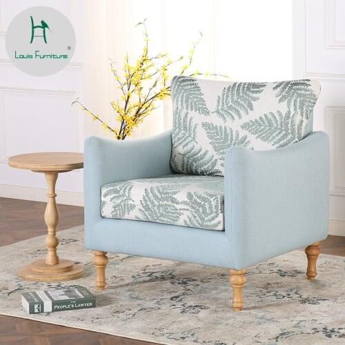 Louis Fashion Living Room Sofas Cloth Singles Nordic Hotel Small Apartment Bedroom Chair Modern Simple