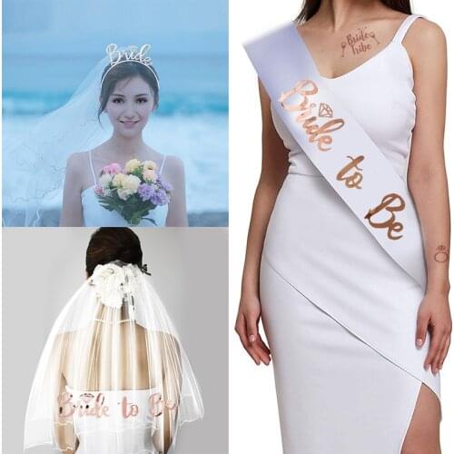 Wedding Decoration Bachelorette Party Supplies Wedding Veil Crown Team Bride To Be Bridesmaid Bride Veil Sash Headband Hen Night