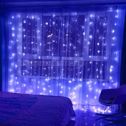 4.5M Novelty Curtain Star Led string Lighting AC 110V 220V 8 Modes Holiday luces de navidad fairy lights For Home Wedding Party