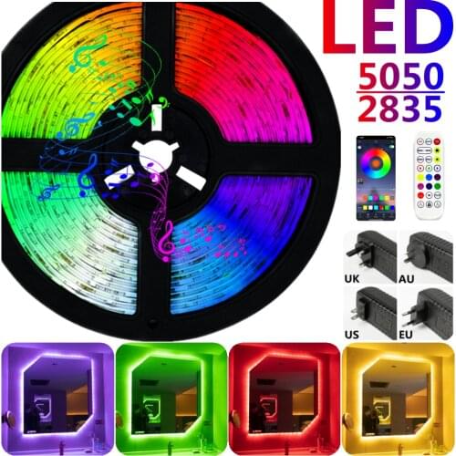 LED Strip Lights Bluetooth RGB 5050 SMD 2835 Waterproof Lamp Flexible Tape Diode luces led Neon 5M 10M DC12V For Room Decor WIFI