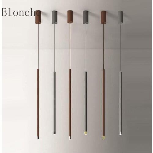 Led Pendant Lamp Long Tube Light Kitchen Island Dining Room Shop Bar Counter Decoration Cylinder Pipe Hanging Light Kitchen Lamp