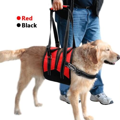 VIP link Reflective Dog Lift Harness Mesh Nylon Pet Lifting Support Vest Adjustable For Old Injured Large Dogs With Handle