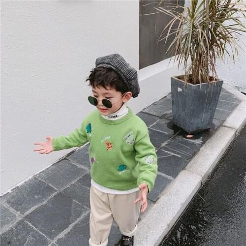 1 2 3 4 5 Years Toddler Boys Sweater Cartoon High Quality Knitting Sweaters For Boy Kids Clothing Pullover 2019 Children Jackets