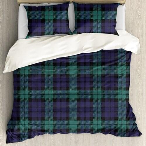 Scotland Tweed Plaid Design Bed Pillowcase & Duvet Cover 3pcs/Set Premium Pillowslip Quilt Cover Bedding Bag Funda colcha