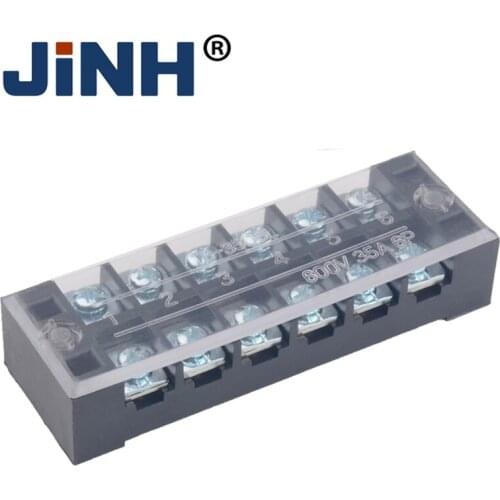 15A/25A/35A/45A 600V Dual Row Barrier Screw Terminal Block Fixed Wiring Board Wire Connector