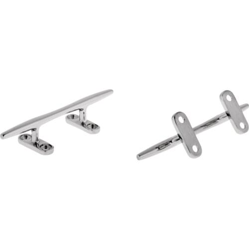 MagiDeal 2x Stainless Steel Marine Yacht Deck Dock Sleek Line Rope Cleat 8"