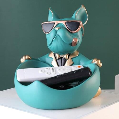 Jewelry Key Phone Storage Basket Home Decoration Dog Ornament Statue Desktop Storage Box Figurine Miniature Sculptures Arts Gift