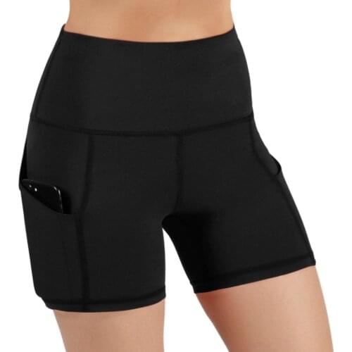 Women High Waist Out Pocket Yoga Short Running Athletic Yoga Shorts Pants Gym Leggings Leggings Sport Women Fitness Short
