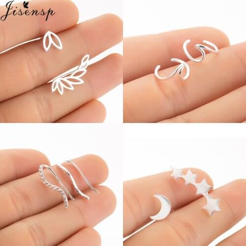 Jisensp Simple Fashion Wave Ear Cuff Deep Sea Wave Cartilage Earrings Bohemian Jewelry for Women Girls Party Gift bijoux