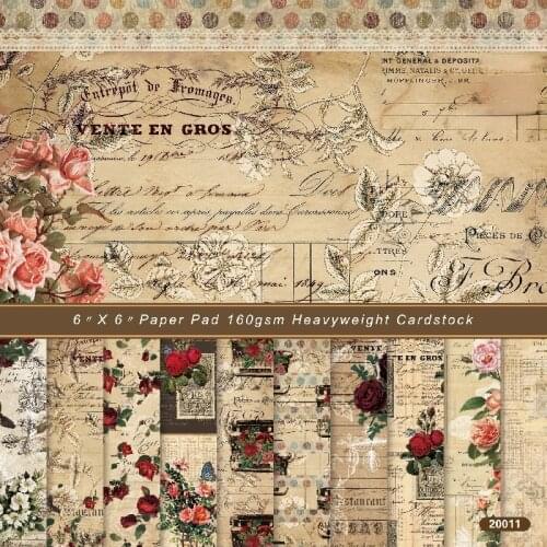 24 Sheets 6X6 Vintage Patterned Pad Scrapbooking Paper Pack Of Handmade Craft Paper Craft Background Pad Card Collect Book Albu