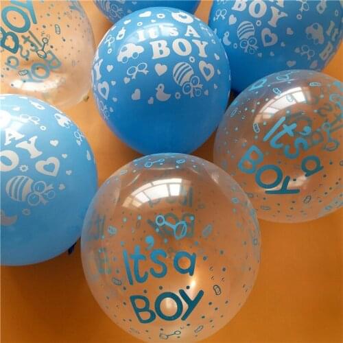 30pcs /lot Happy birthday decoration balloon clear Blue balloon Helium Balloons It is boy Baby 1st Birthday latex balloons