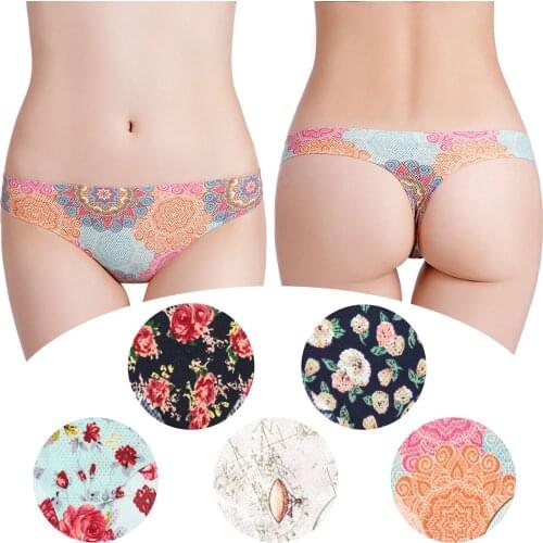 Sexy Panties Hot Sale High Quality 5PCS Ladies Briefs One-piece Panties Feminine Seamless BreathablePrint Thong For Dropshipping