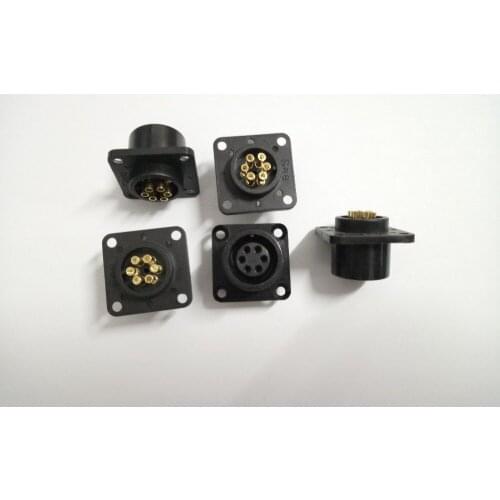 Free Shipping kmtkeramed for Round 6-pin socket, Black, Plastic, Flange: 30X30cm,More cheaper