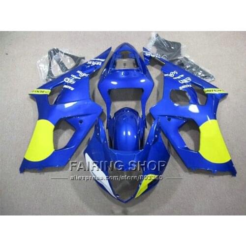 Free 7gifts fairing kit for Suzuki injection mold GSXR1000 2003 2004 blue green fairings set GSXR 1000 03 04 YI109
