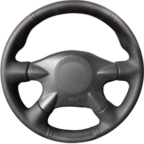 Black PU Faux Leather Steering Wheel Cover for Nissan Primera (P12) X-Trail (T30) 2001-2007 Terrano 2 2002-2006 Samsung SM3 2005