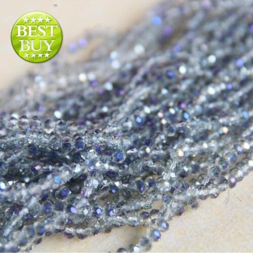 2021 New For Necklace 3*4mm Faceted Blue AB+ Colorful Glass Crystal Beads Stone Loose Accessory Parts 15inch DIY Jewelry Making