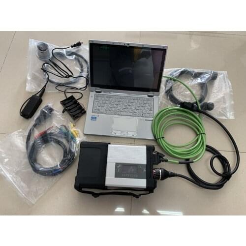 Super mb star c5 ssd software 2020.12 with laptop cf-ax2 ram 8g i5 360 degree rotation touch screen diahnose scan tool 12v 24v