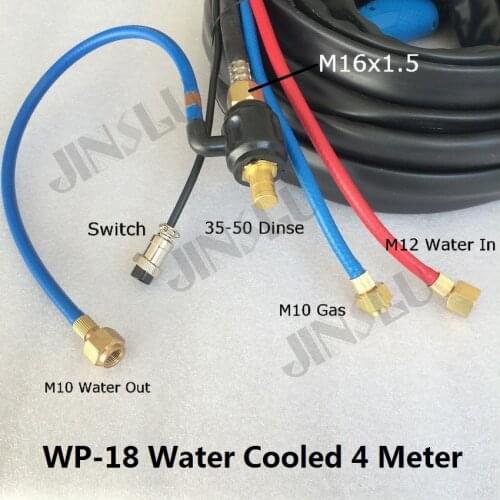 Dinse 35-50 Water Cooled Tig Torch Complete WP-18 WP 18 4M 13 feet Water and Electric Seperated 1pcs Free Consumables SALE1